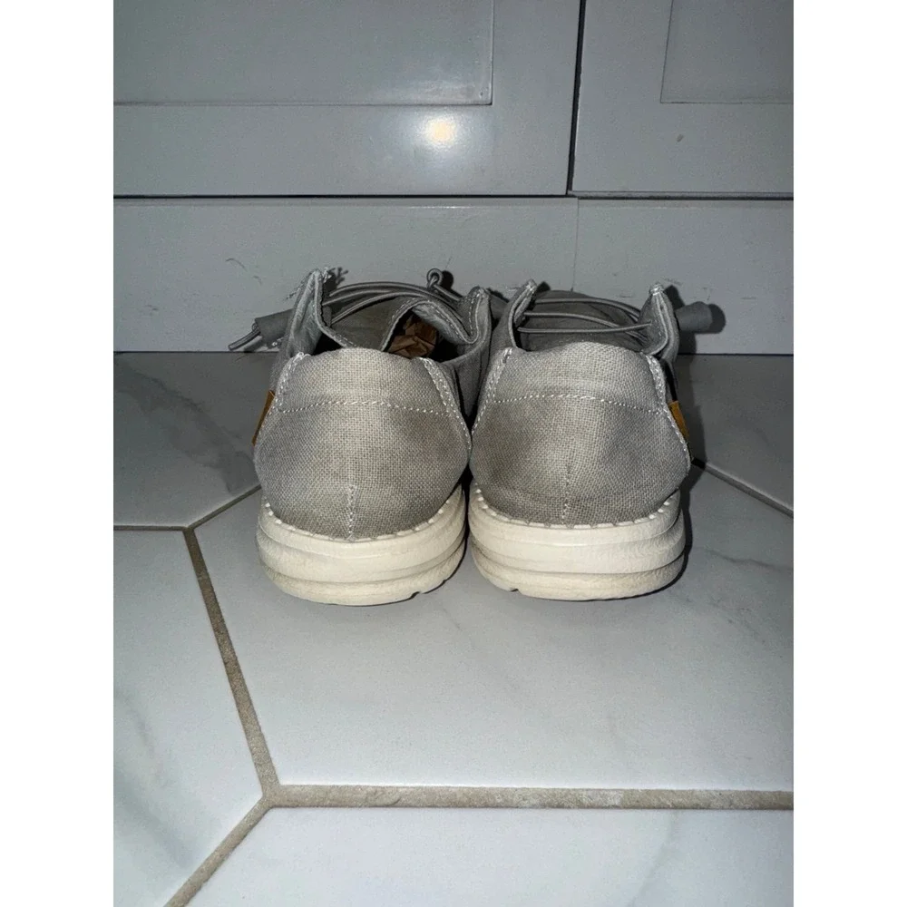 Hey Dude Wendy Chambray Braid Gray Women's Slip On Shoes‎ Size 8